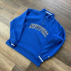 Cuffys Of Cape Cod Newport Blue 1/4 Zip Pullover Blue Sz M Preppy Nautical
